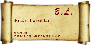 Butár Loretta névjegykártya